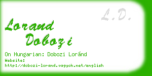 lorand dobozi business card